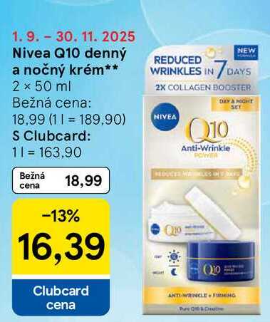 Nivea Q10 denný a nočný krém, 2x 50 ml 
