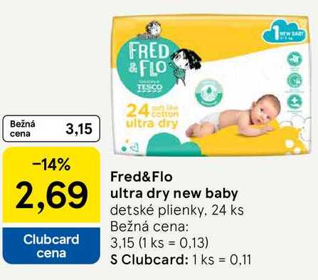 Fred&Flo ultra dry new baby, 24 ks 