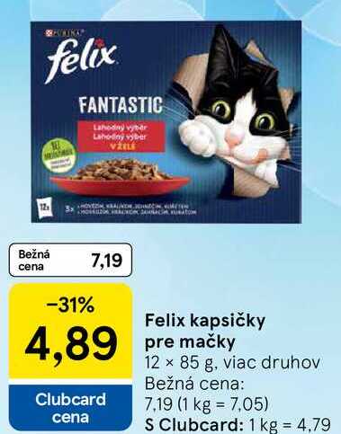 Felix kapsičky pre mačky, 12x 85 g