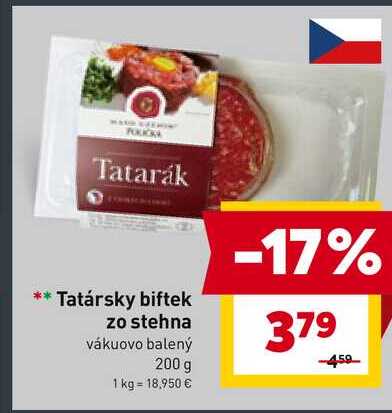 Tatársky biftek zo stehna vákuovo balený 200 g 