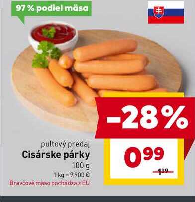 Cisárske párky 100 g 