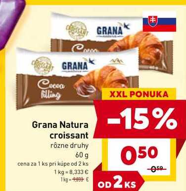 Grana Natura croissant rôzne druhy 60 g 