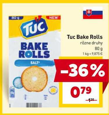 Tuc Bake Rolls rôzne druhy 80 g 