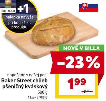 Baker Street chlieb pšeničný kváskový 500 g 