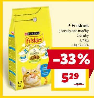 Friskies granuly pre mačky 2 druhy 1,7 kg