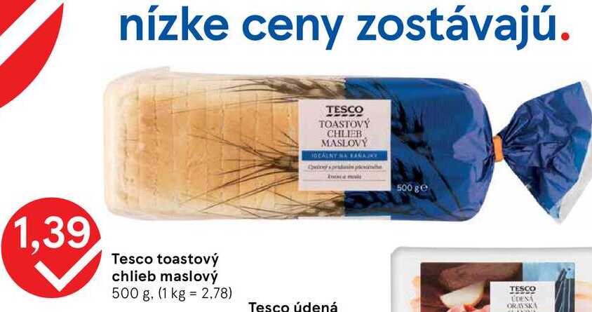 Tesco toastový chlieb maslový 500 g 