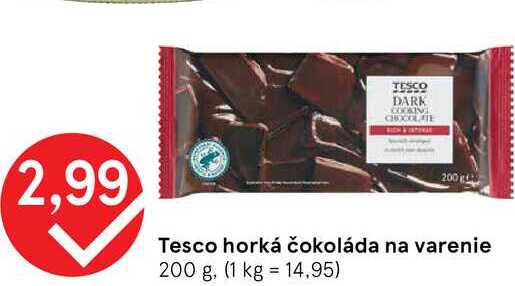 Tesco horká čokoláda na varenie 200 g