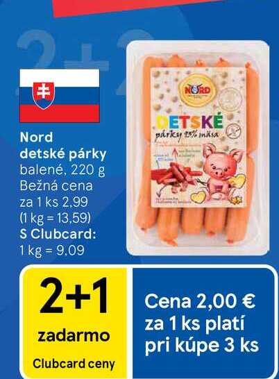 Nord detské párky balené, 220 g 