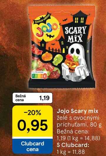 Jojo Scary mix želé s ovocnými príchuťami, 80 g