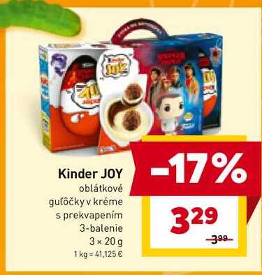 Kinder JOY oblátkové guľôčky v kréme s prekvapením 3-balenie 3 × 20g 
