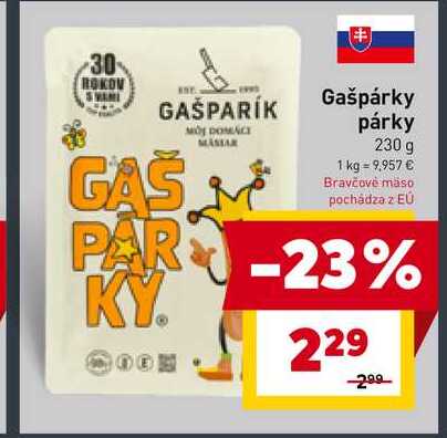 Gašpárky párky 230 g