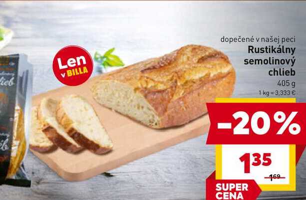 Rustikálny semolinový chlieb 405 g 