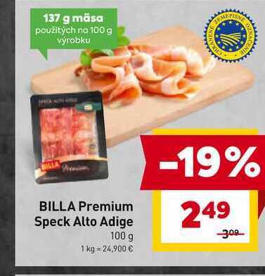BILLA Premium Speck Alto Adige 100 g 