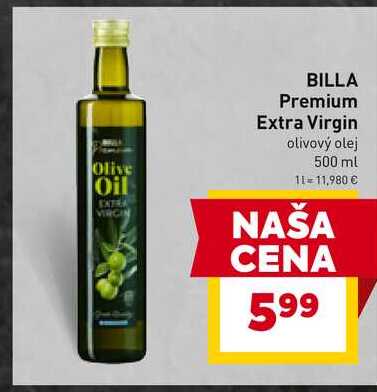 BILLA Premium Extra Virgin olivový olej 500 ml