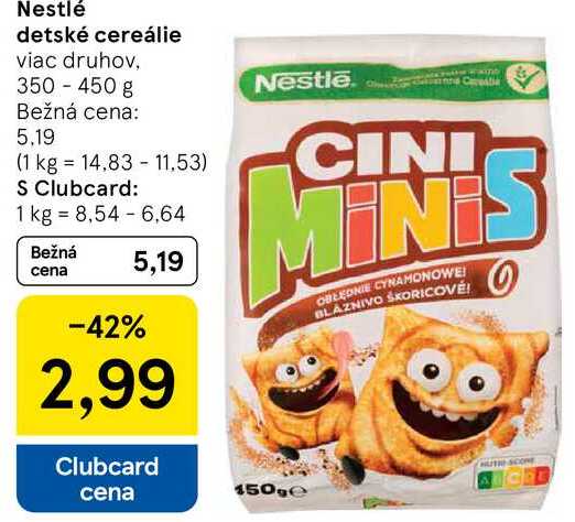 Nestlé detské cereálie, 350-450 g 