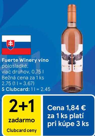 Fuerte Winery víno, 0,75 l