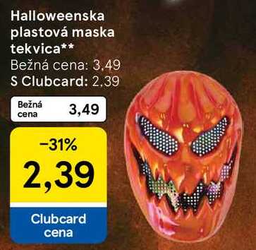 Halloweenska plastová maska tekvica
