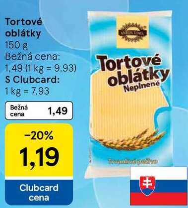 Tortové oblátky, 150 g