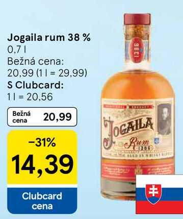 Jogaila rum 38%, 0,7 l