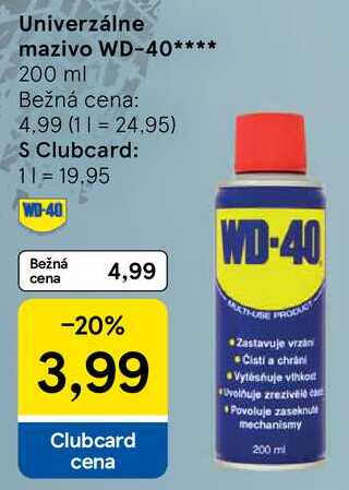 Univerzálne mazivo WD-40, 200 ml