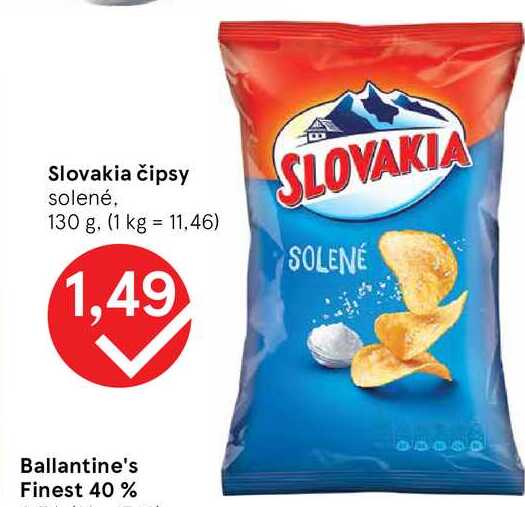 Slovakia čipsy solené 130 g