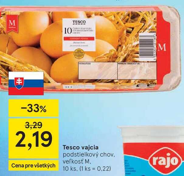 MTesco vajcia podstielkový chov veľkosť M 10 ks