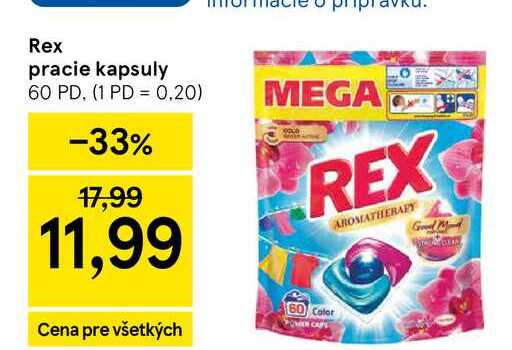 Rex pracie kapsuly 60 PD