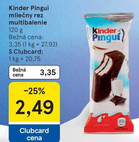 Kinder Pingui mliečny rez multibalenie 120 g