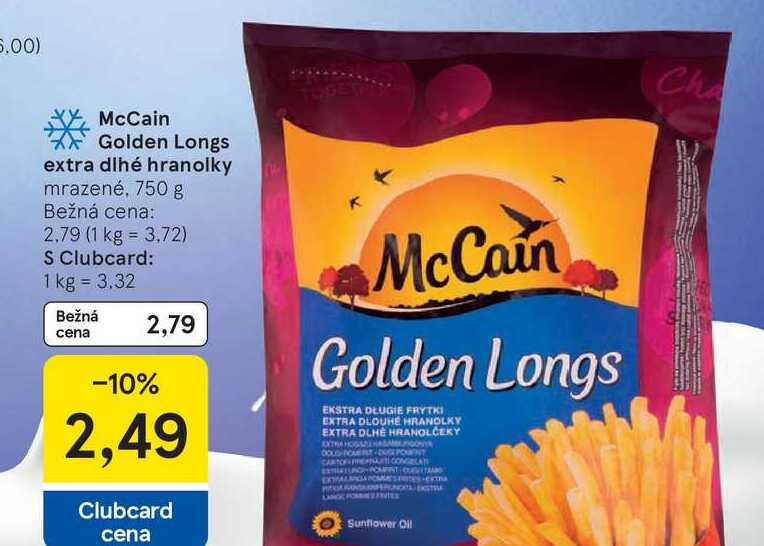 McCain Golden Longs extra dlhé hranolky mrazené, 750 g