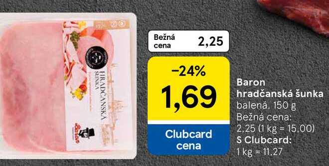 Baron hradčanská šunka balená, 150 g