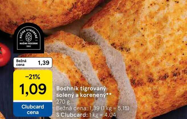 Bochník tigrovaný solený a korenený 270 g 