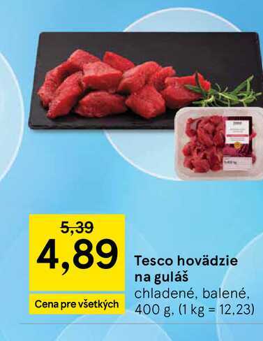 Tesco hovädzie na guláš chladené, balené 400 g