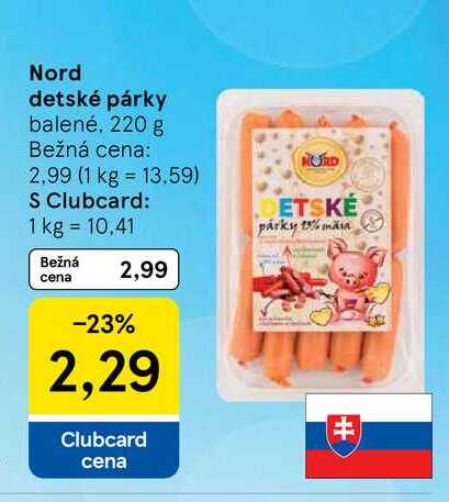 Nord detské párky balené, 220 g