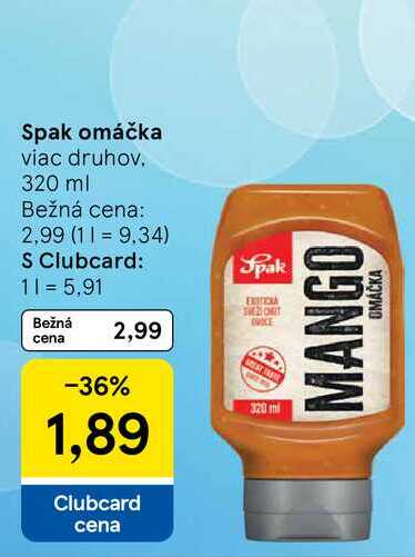 Spak omáčka viac druhov 320 ml