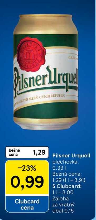 Pilsner Urquell plechovka 0.33l