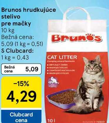 Brunos hrudkujúce stelivo pre mačky 10 kg