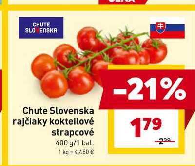 Chute Slovenska rajčiaky kokteilové strapcové 400 g/1 bal.