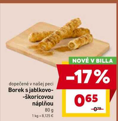 Borek s jablkovo-škoricovou náplňou 80 g