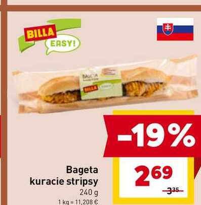 BILLA Bageta kuracie stripsy 240 g