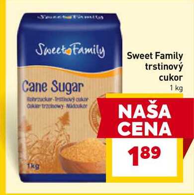 Sweet Family trstinový cukor 1 kg 