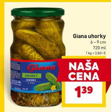 Giana uhorky 6-9 cm 720 ml