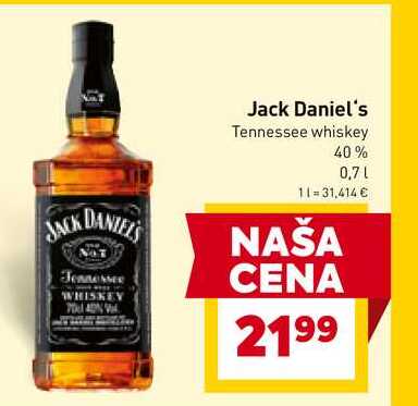 Jack Daniel's Tennessee whiskey 40% 0,7 L