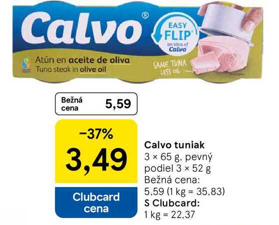 Calvo tuniak 3 × 65 g
