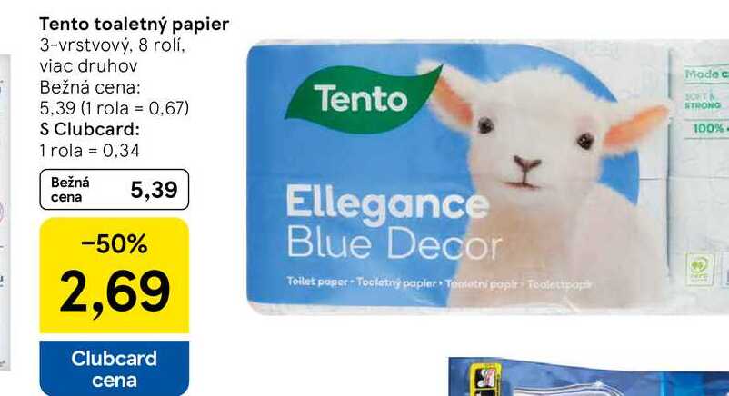 Tento toaletný papier 3-vrstvový, 8 rolí