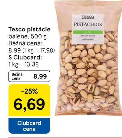 Tesco pistácie balené, 500 g