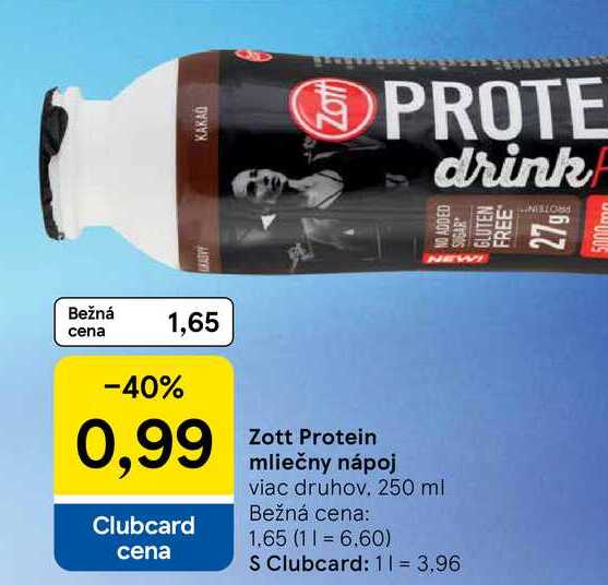 Zott Protein mliečny nápoj viac druhov 250 ml 