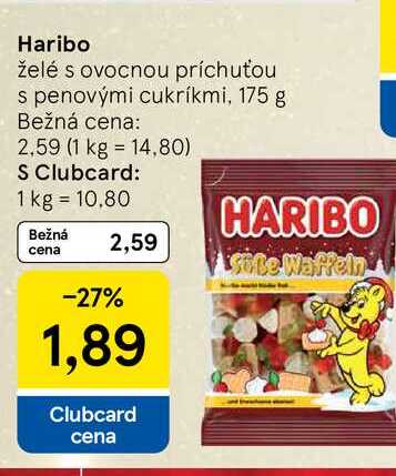 Haribo želé s ovocnou príchuťou s penovými cukríkmi, 175 g