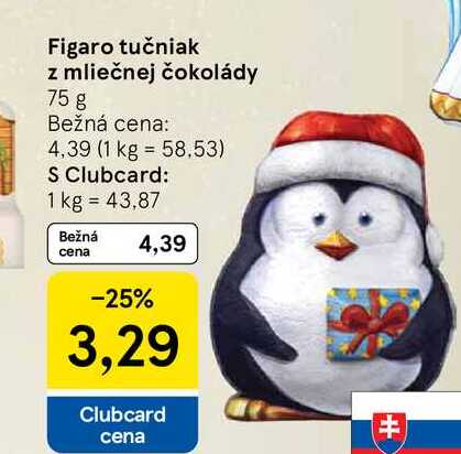Figaro tučniak z mliečnej čokolády 75 g