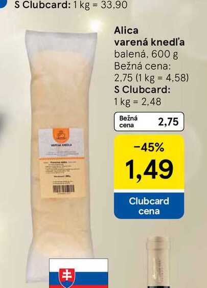 Alica varená knedl'a balená, 600 g