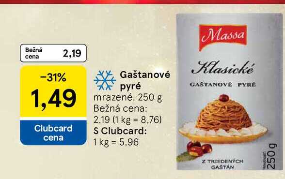 Gaštanové pyré mrazené, 250 g 